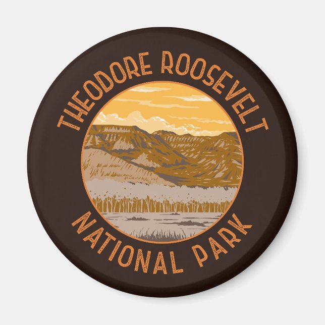 Theodore Roosevelt Nationalpark Retro erschüttert Magnet (Vorne)