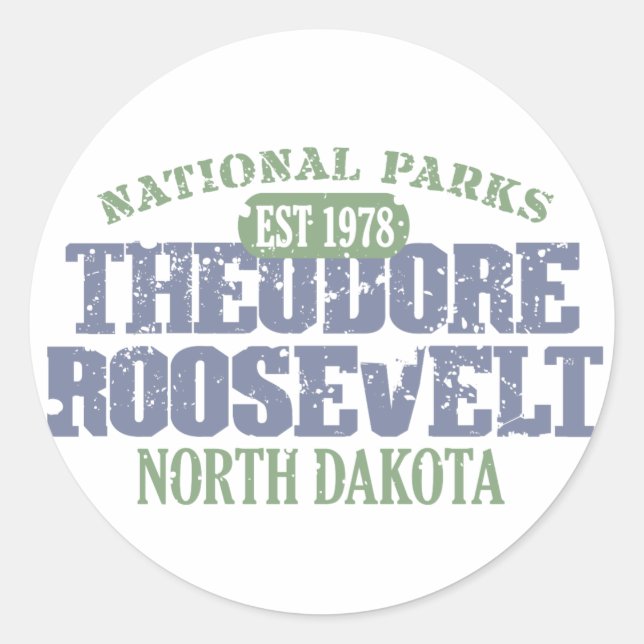 Theodore Roosevelt Nationalpark Runder Aufkleber (Vorderseite)