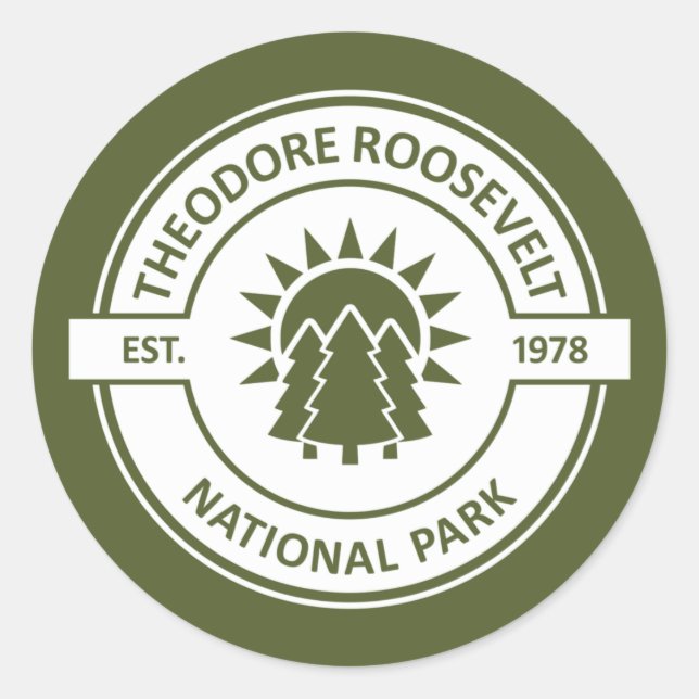 Theodore Roosevelt Nationalpark Runder Aufkleber (Vorderseite)