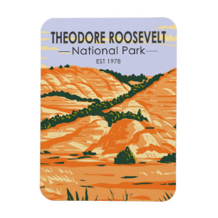 Theodore-Roosevelt-Nationalpark Vintage Magnet
