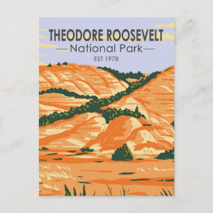 Theodore-Roosevelt-Nationalpark Vintage Postkarte