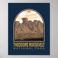 Theodore Roosevelt Nationalpark Vintages Emblem