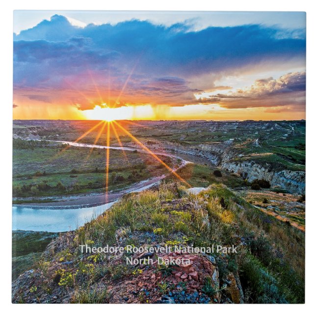 Theodore Roosevelt Park von North Dakota Fliese (Vorderseite)