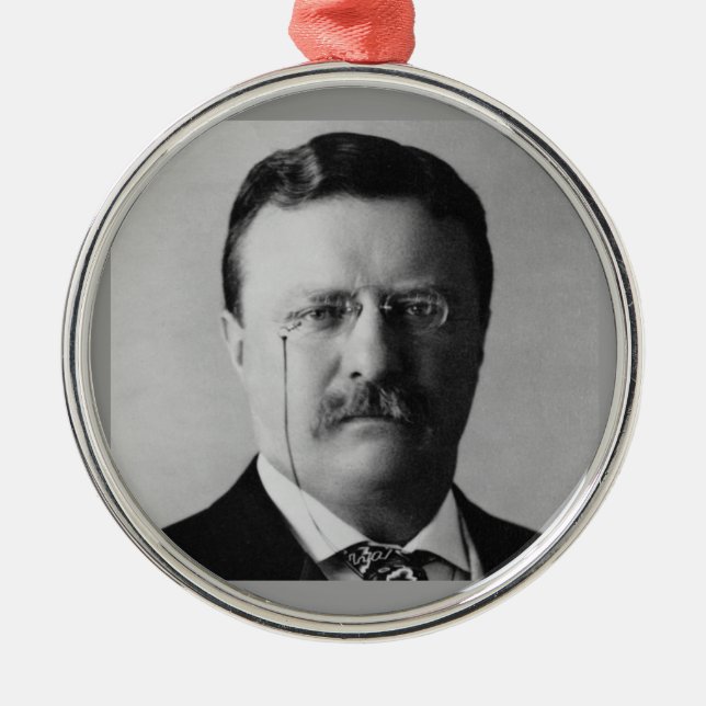 Theodore Roosevelt Präsident Silbernes Ornament (Vorne)