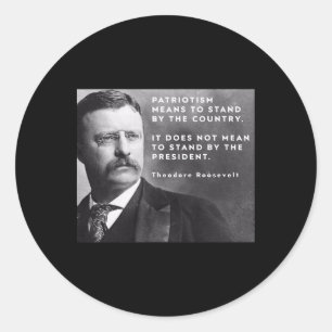Theodore Roosevelt Pro-Demokratie Anti-Trump Patri Runder Aufkleber