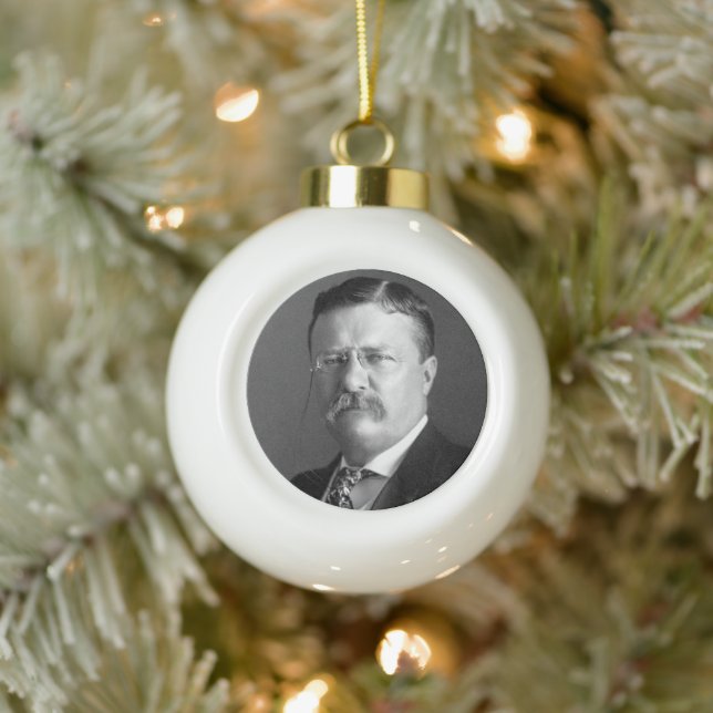 Theodore Roosevelt Teddy Präsident Republikaner Keramik Kugel-Ornament (Baum)