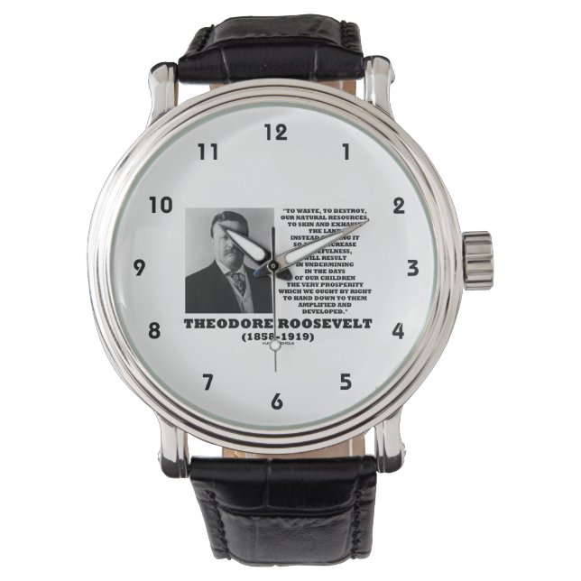 Theodore Roosevelt Waste Zerstörung natürlicher Re Armbanduhr (Vorderseite)