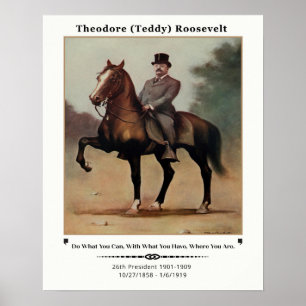 Theodore (Teddy) Roosevelt zu Pferd Poster