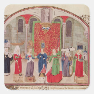 Theologische und Kardinal Tugenden Quadratischer Aufkleber