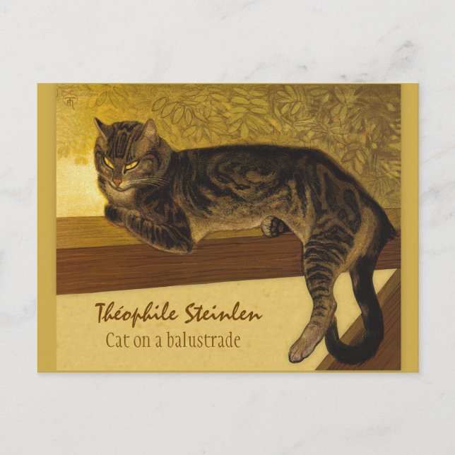 Théophile Steinlen Cat on a balustrade 1909 Postkarte (Vorderseite)