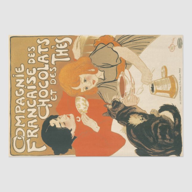 Théophile Steinlen Compagnie Française Chocolate Seidenpapier (Vorderseite)