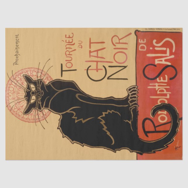 Théophile Steinlen Le Chat Noir Decoupage Seidenpapier (Vorderseite)
