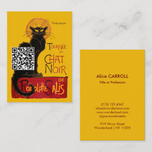 Theophile Steinlen - Le Chat Noir - QR-Code Visitenkarte