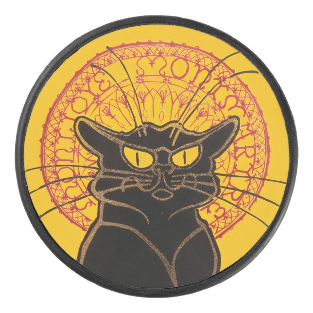 Theophile Steinlen - Le Chat Noir Vintag Eishockey Puck (Vorderseite)