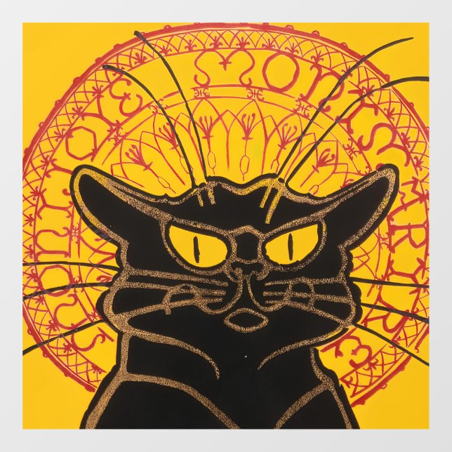 Theophile Steinlen - Le Chat Noir Vintag Fensteraufkleber (Blatt)