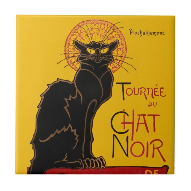 Theophile Steinlen - Le Chat Noir Vintag Fliese (Vorderseite)