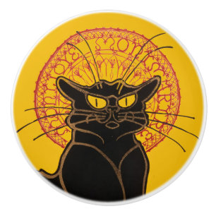 Theophile Steinlen - Le Chat Noir Vintag Keramikknauf