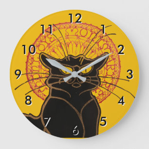 Theophile Steinlen - Le Chat Noir Vintage Große Wanduhr