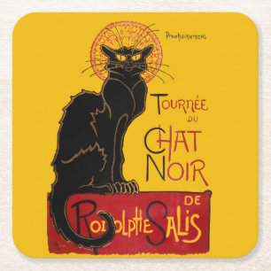 Theophile Steinlen - Le Chat Noir Vintage Rechteckiger Pappuntersetzer