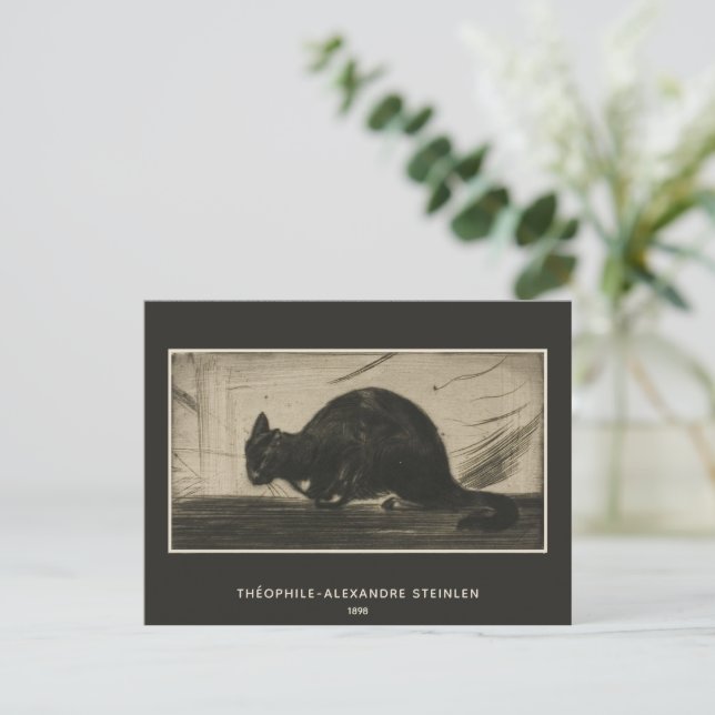 Théophile Steinlen, schwarze Katze, die sich den R Postkarte (Stehend Vorderseite)