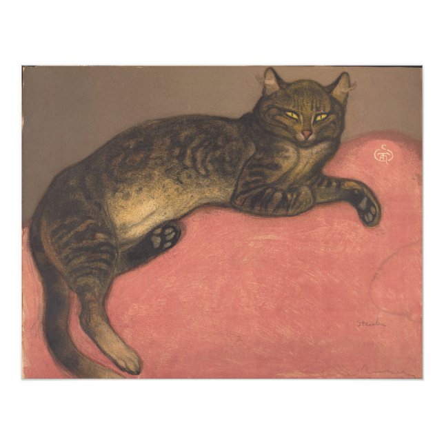 Théophile Steinlen | Winter: Katze auf Kissen Fotodruck (Vorne)