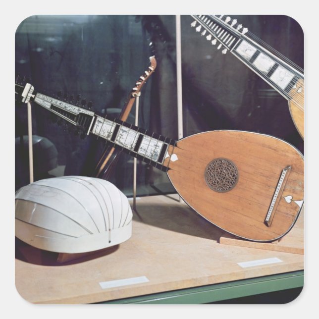 Theorbo, 1637 quadratischer aufkleber (Vorderseite)
