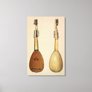 Theorbo, gemacht von Giovanni Krebar, Padua, 1629, Leinwanddruck
