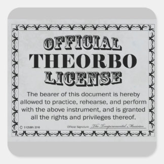 Theorbo License Square Aufkleber