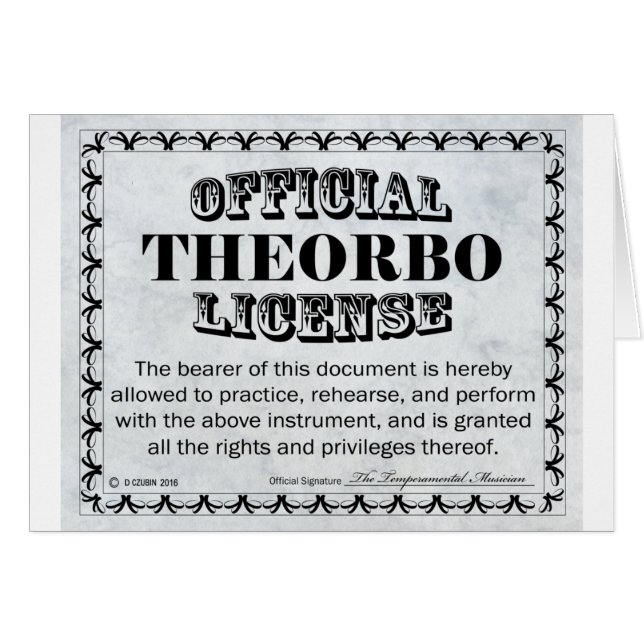 Theorbo-Lizenz (Vorderseite (Horizontal))