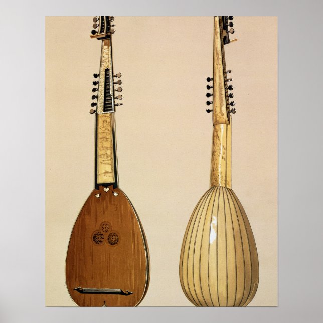 Theorbo, made by Giovanni Krebar, Padua, 1629, fro Poster (Vorne)