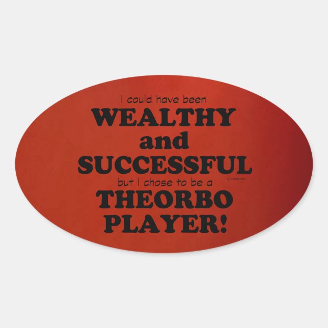 Theorbo Reiche & erfolgreiche Oval Sticker (Vorderseite)