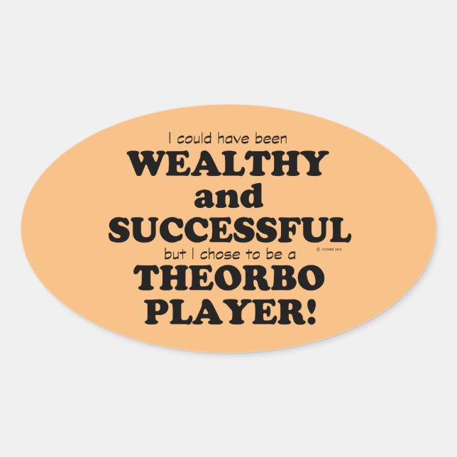 Theorbo Reiche & erfolgreiche Oval Sticker (Vorderseite)