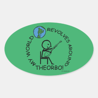Theorbo - Weltumdrehungen um Oval Sticker