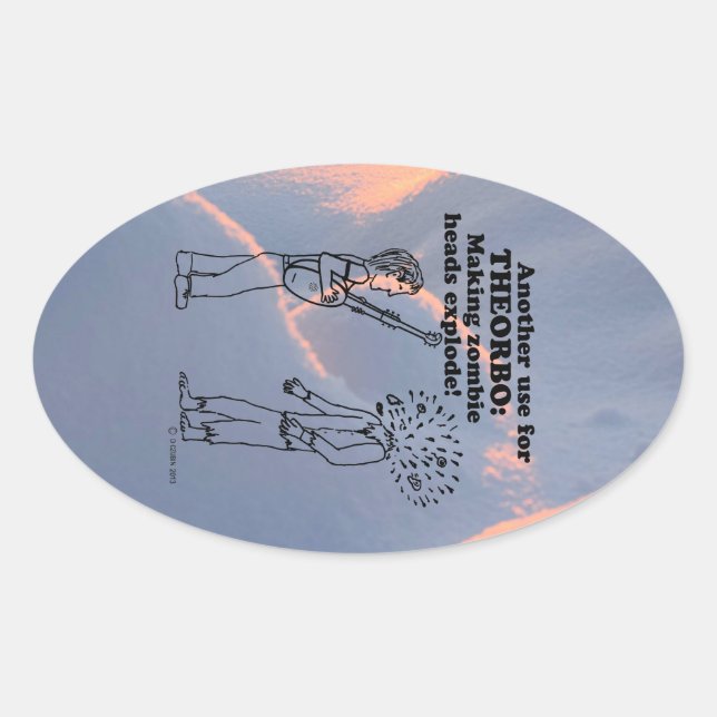 Theorbo Zombie Explode Oval Sticker (Vorderseite)
