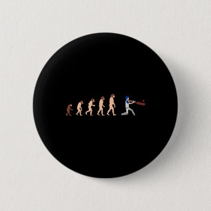 Theorie der Evolution Cricket-Spieler Lustig Button
