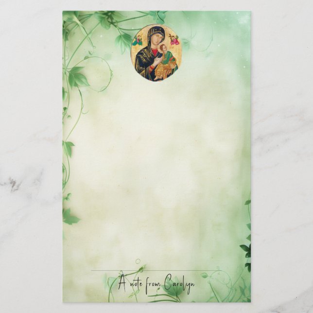 Theotokos Christ Child and Angels Orthodox Briefpapier (Vorderseite)