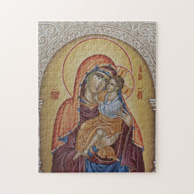 Theotokos Christ Child Eastern Orthodox Icon Puzzle (Vertikal)