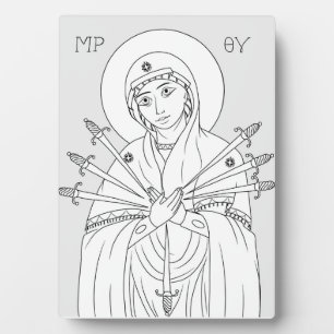 Theotokos der sieben Schwerter, Kunstlinie Fotoplatte