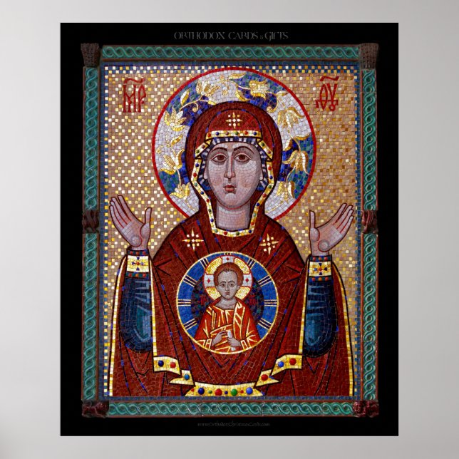 Theotokos "of the Sign" Symbol Poster (Vorne)
