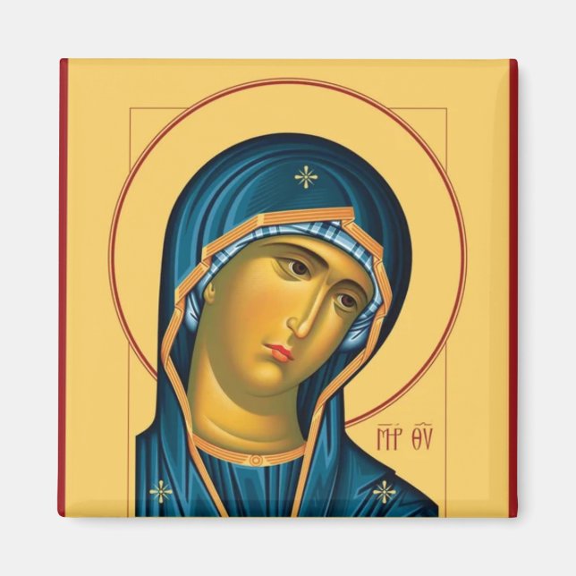 Theotokos Orthodox Christliches Symbol Magnet (Vorne)