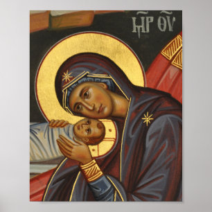 Theotokos und Christ Child l Orthodox Icon Poster