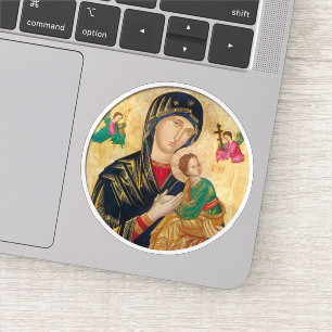Theotokos und Christliches Kind mit Engelsymbol Aufkleber