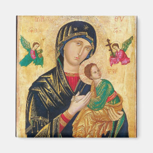 Theotokos und Christliches Kind mit Engelsymbol Magnet