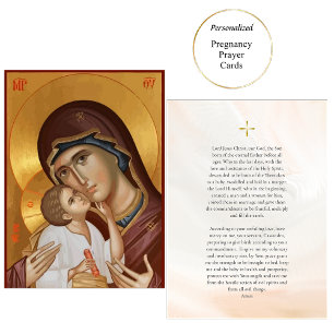 Theotokos und Christus-Kind Schwangerschafts-Gebet Platzkarte