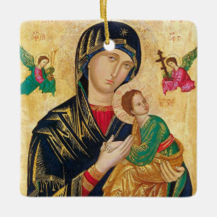 Theotokos und das Christ Child Icon Keramikornament
