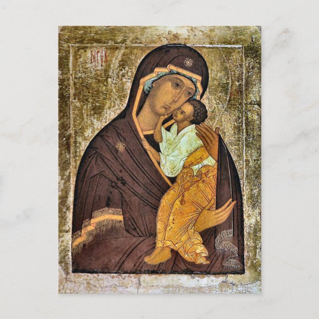 Theotokos und das Christ Child Icon Postkarte (Vorderseite)