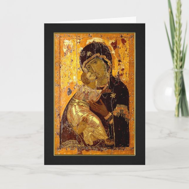 Theotokos von Wladimir Weihnachtskarte Karte (Vorderseite)