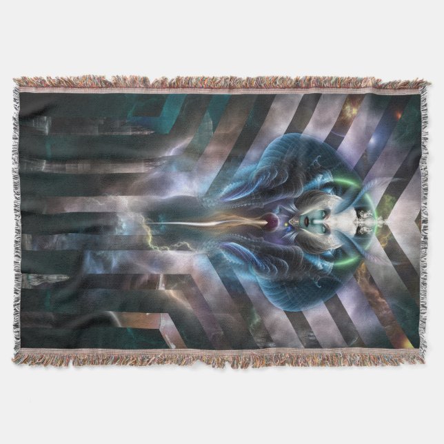 Thera Ethereal Königin von Galaxy Throw Blanket Decke (Vorderseite)