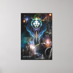 Thera Queen of the Galaxy BLK Border Canvas Print Leinwanddruck