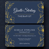 Therapeut Blumen Navy Blau Gold Professionell